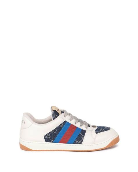 gucci screener sneaker blue|gucci screener sneaker with crystals.